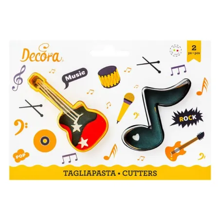 Cookie cutter note and guitar 2 pieces
