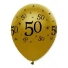 Ballon Zahl 50 Schwarz/Gold, 6 Stück