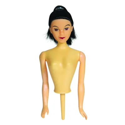 Barbie-Torten Aufsatz, schwarze Haare