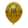 Ballon numéro 18 noir/or, 6 pièces