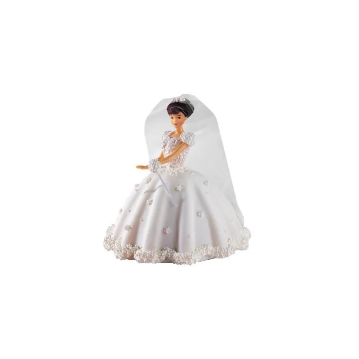 Attacco per torta Barbie, capelli castani
