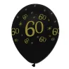 Ballon Zahl 60 Schwarz/Gold, 6 Stück