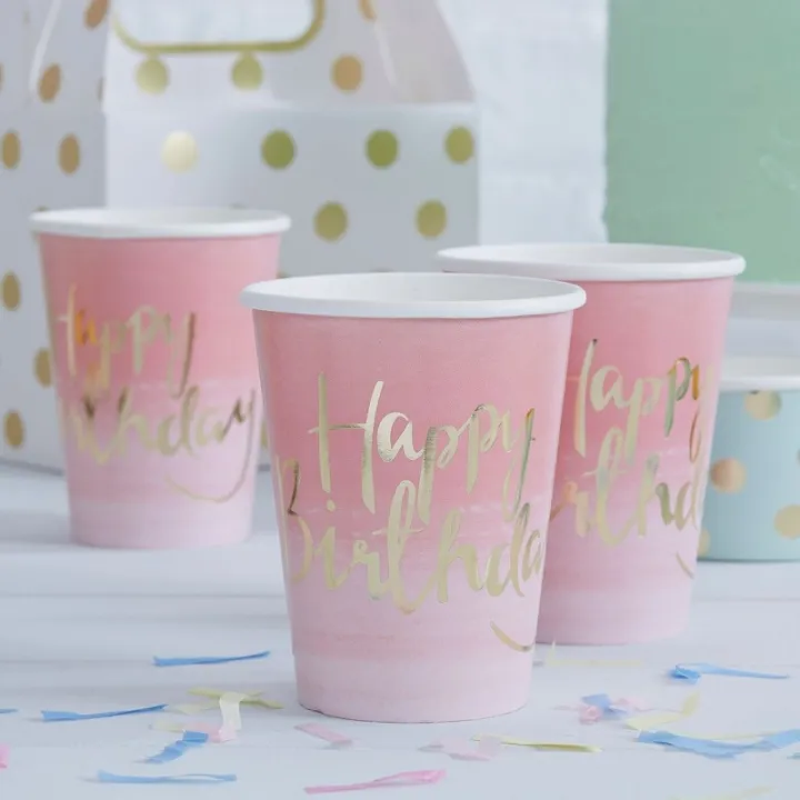 Mug Buon compleanno, 8 pezzi
