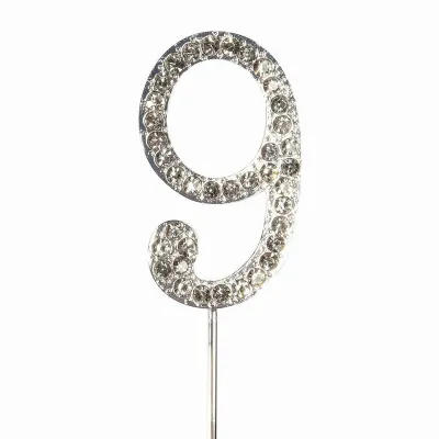 Cake Topper Zahl 9 Diamantoptik