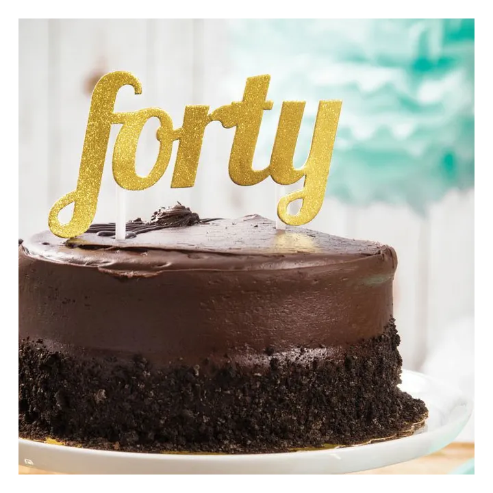Cake Topper forty, Gold