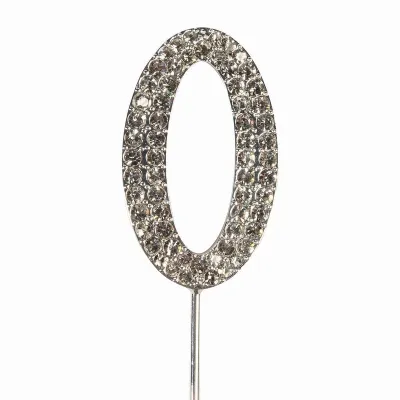 Cake Topper Zahl 0 Diamantoptik