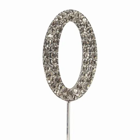 Cake Topper numero 0 effetto diamante