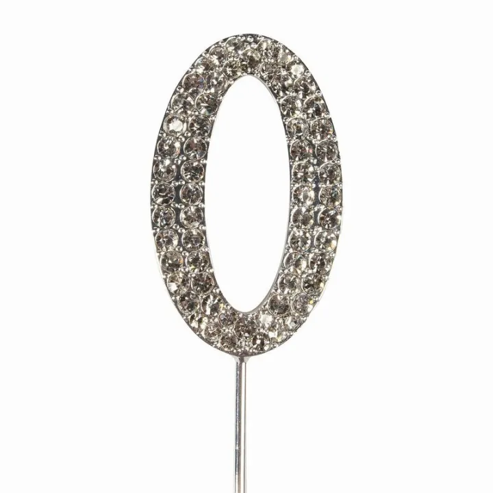 Cake Topper numero 0 effetto diamante