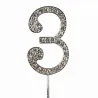 Cake topper number 3 diamond look