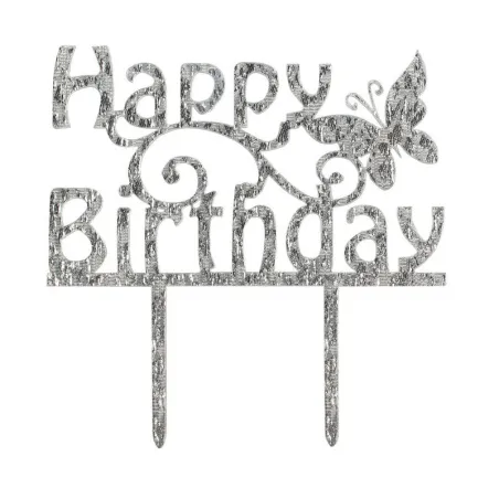 Cake topper "Happy Birthday" glitter