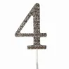 Cake Topper Zahl 4 Diamantoptik