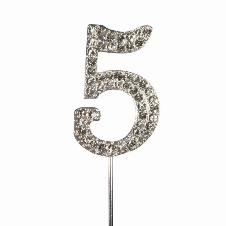 Cake Topper numero 5 effetto diamante