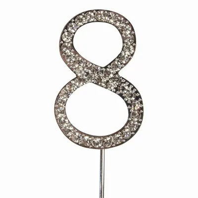 Cake Topper Zahl 8 Diamantoptik