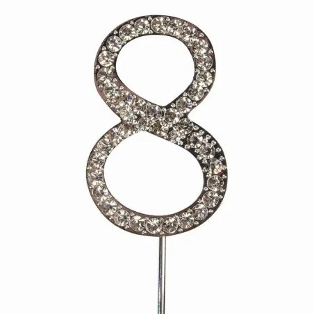 Cake Topper Numero 8 Stile Diamante