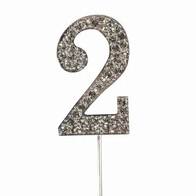 Cake Topper Zahl 2 Diamantoptik
