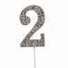 Cake Topper numero 2 effetto diamante