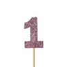 Cupcakes Topper numero 1 rosa, 12 pezzi