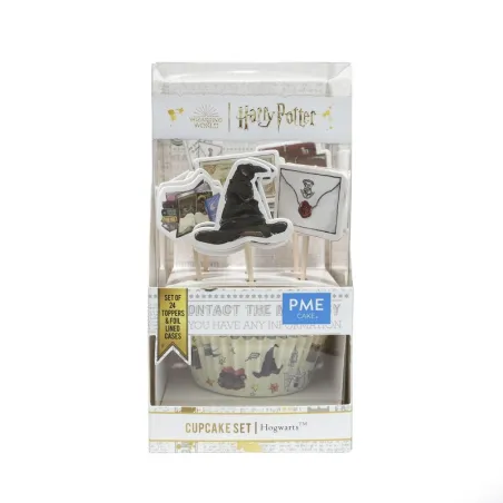 Stampi e toppers per cupcake Hogwarts, 24 pezzi ciascuno