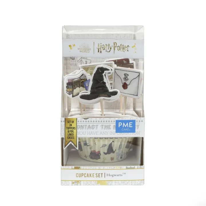 Moules et toppers pour cupcakes Hogwarts, 24 pièces chacun