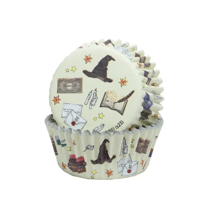 Moules et toppers pour cupcakes Hogwarts, 24 pièces chacun