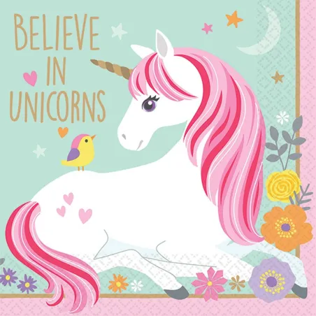Tovaglioli Magic Unicorn, 16 pezzi