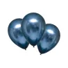 Metallic azure blue balloons, 6 pieces