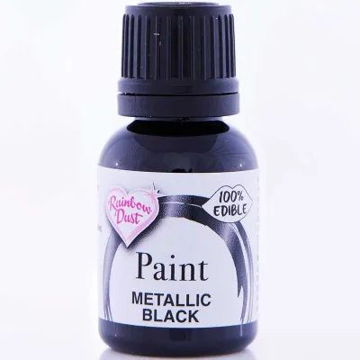 Flüssigfarbe Metallic Schwarz, 23 g