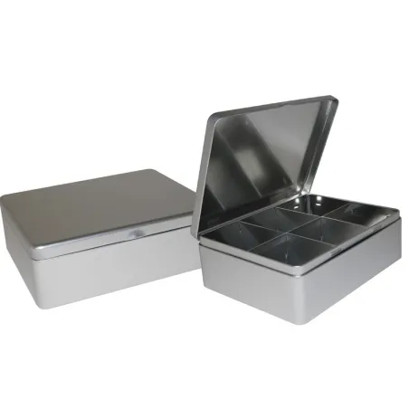 Boîte pour sachets de thé argent, 203 x 157 x 68 mm