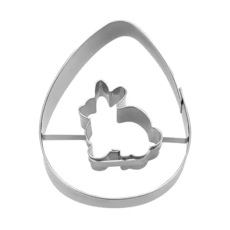 Bunny in an egg cookie cutter for delicious cookies