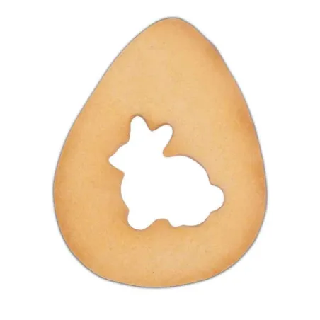 Bunny in an egg cookie cutter for delicious cookies