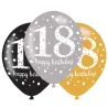 Palloncino glitterato 18 anni, 6 pezzi