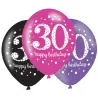 Palloncini Happy Birthday 30 anni, 6 pezzi
