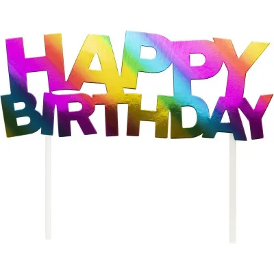 Happy Birthday Cake Topper Regenbogen