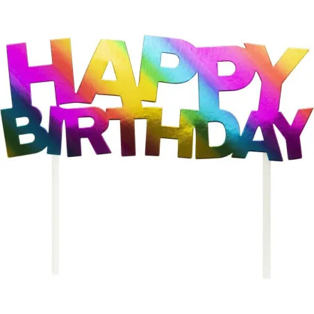 Happy Birthday Cake Topper Arcobaleno