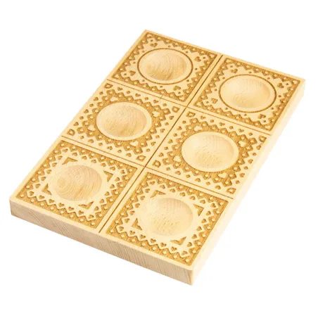 Stampo in legno intagliato a mano per ravioli da 6 – Cuori