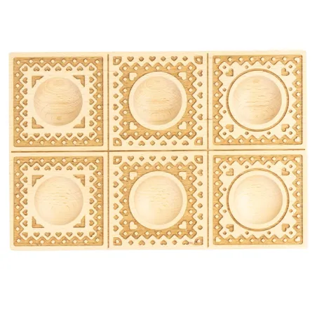 Stampo in legno intagliato a mano per ravioli da 6 – Cuori