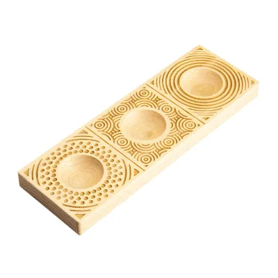 Handgeschnitzte Ravioli 3er-Holzform Kreise