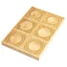 Hand-carved ravioli 6-piece wooden mold circles