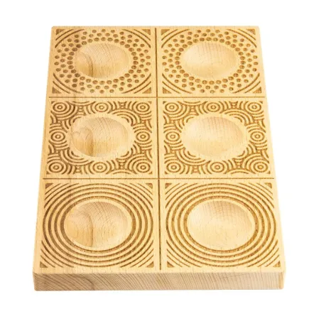 Stampo in legno intagliato a mano per ravioli da 6 – Cerchi