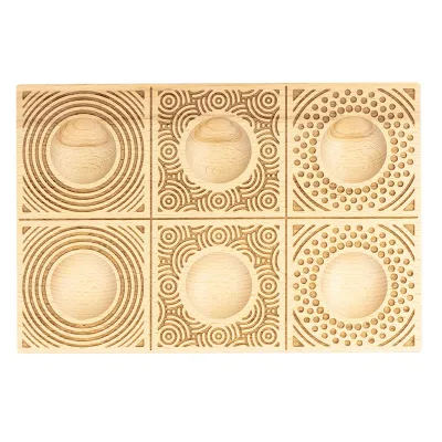 Handgeschnitzte Ravioli 6er-Holzform Kreise