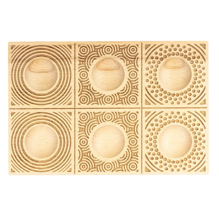 Moule à raviolis sculpté à la main 6 cercles en bois