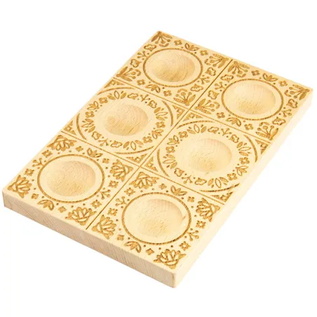 Stampo in legno intagliato a mano per ravioli da 6 – Fiori