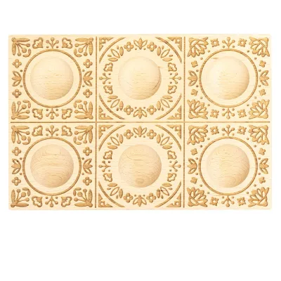 Stampo in legno intagliato a mano per ravioli da 6 – Fiori