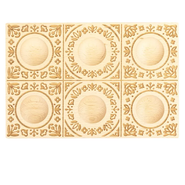 Raviolis sculptés à la main Moule en bois pour 6 fleurs