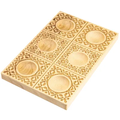 Handgeschnitzte Ravioli 6er-Holzform Decor