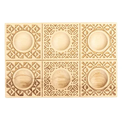 Raviolis sculptés à la main Décor moule en bois 6 pièces