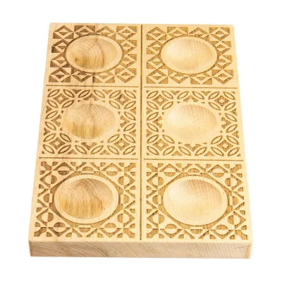 Handgeschnitzte Ravioli 6er-Holzform Decor