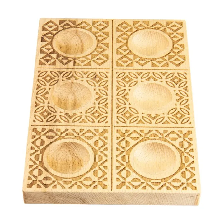 Handgeschnitzte Ravioli 6er-Holzform Decor
