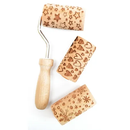 Wooden Christmas structure rolls, 4 pieces