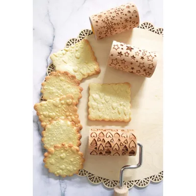 Wooden Christmas structure rolls, 4 pieces